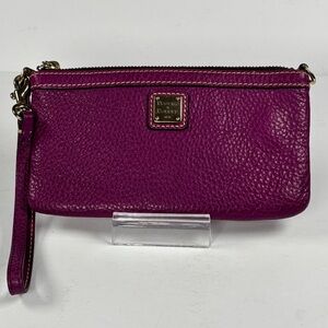 Dooney & Bourke Magenta Leather Wristlet